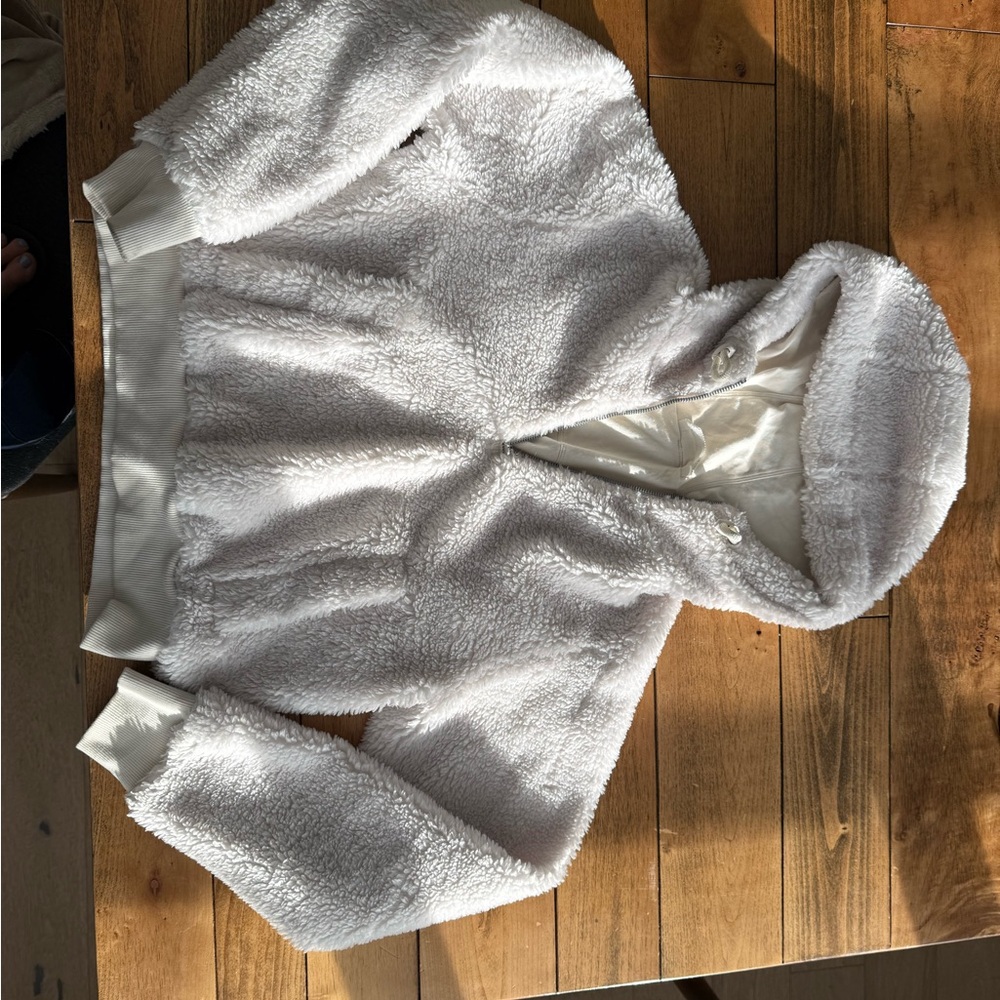 Cozy White Fleece Hoodie